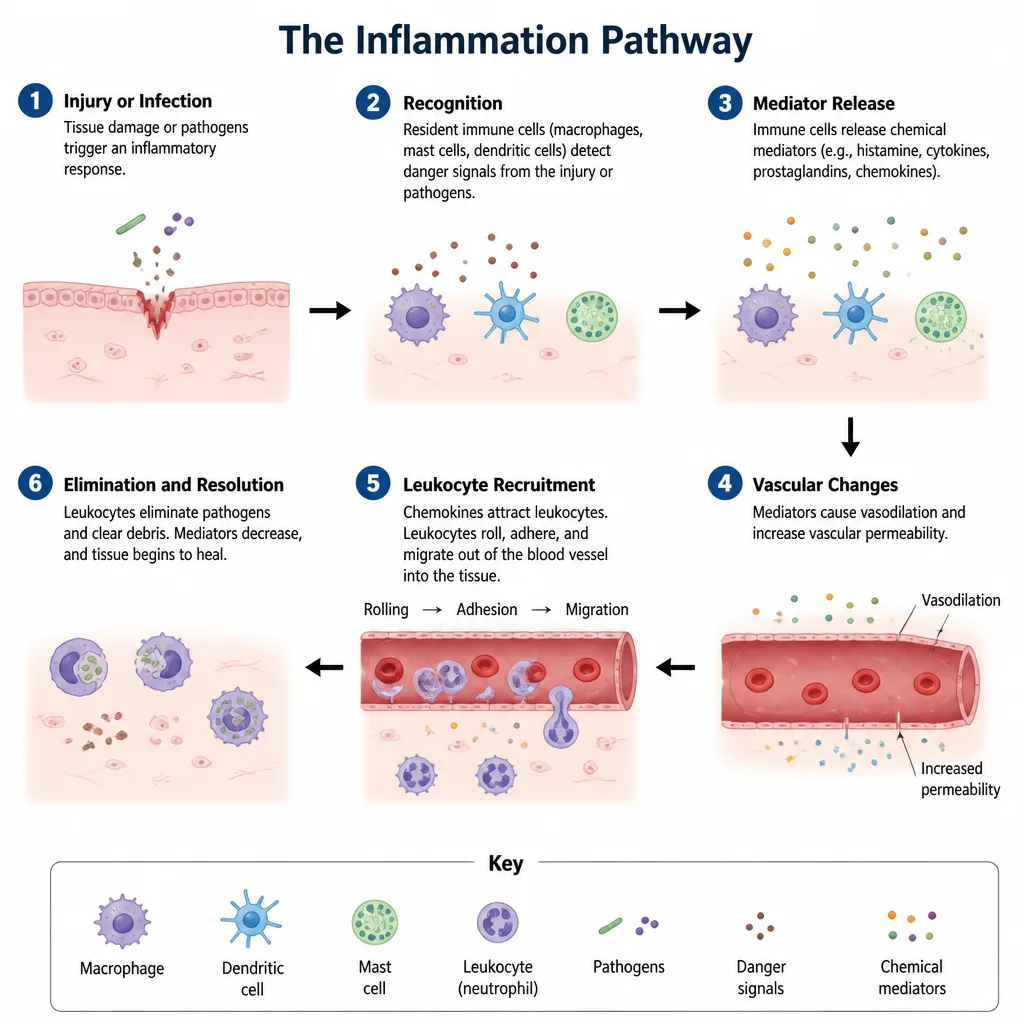 Inflammation pathway education diagram