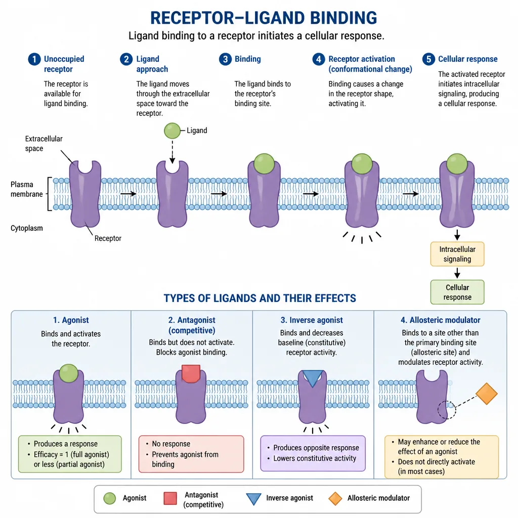 Pharmacology receptor binding diagram